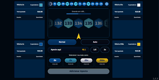 Historico de rodadas no jogo Double Stars